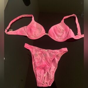VENUS Vibrant Pink Lace Bra Set